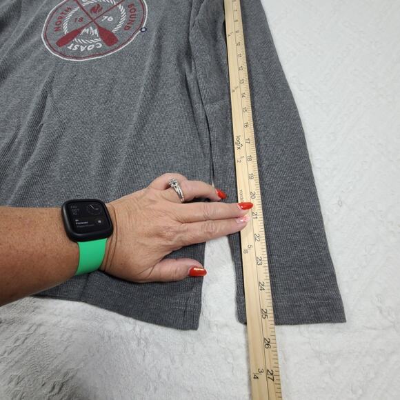 G.H. Bass thermal/waffle men's Grey pullover Gorpcore coast to coast Size Small - Picture 3 of 7